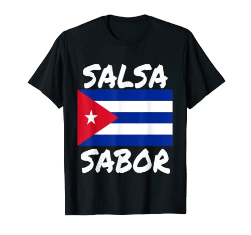 Bandera cubana Merch Heritage Raíces de Cuba Sabor Salsa Orgullo cubano Camiseta