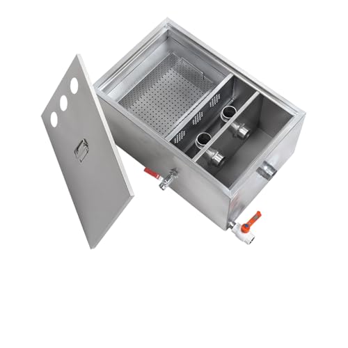 Interceptor de grasa para cocinas comerciales, trampa debajo del fregadero con salida lateral, ideal para restaurantes y cantinas