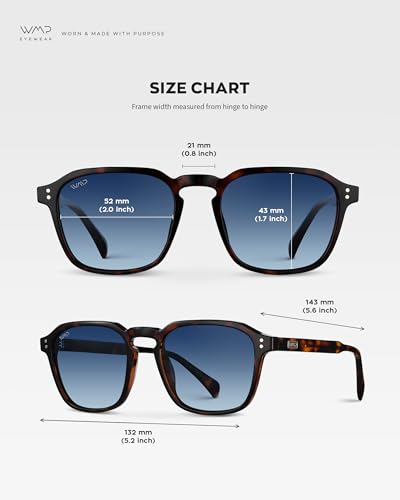 Image of WearMe Pro Men's Polarized Square Sunglasses - Wide Fit, Retro Style, UV400, Lightweight Frame for Driving & Daily Wear