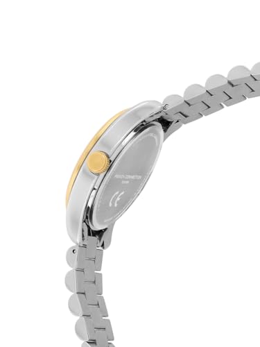 Image of French Connection Sol Dated Grey Round Dial Stainless Steel Strap | Casual | Premium | See Through Feature | Designed Feature Wrist Watch for Men - FCH14TM