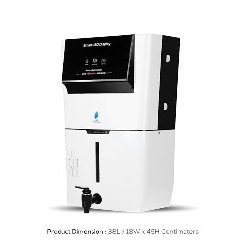 Image of Aroma RO Water Purifier | RO+UV+UF+TDS Adjuster | Zinc + Copper + Alkaline | 12L Storage | Smart LED Display | Borewell, Tanker & Municipal Water [WHITE]