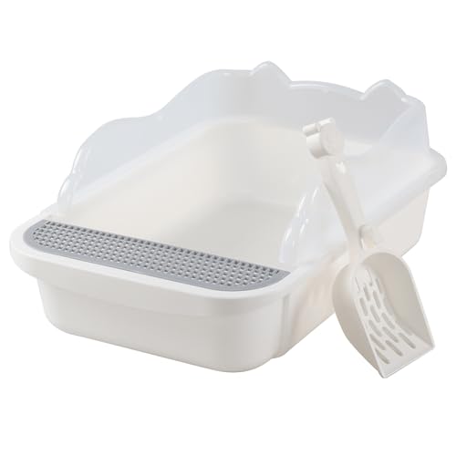 Caja de arena cubierta para gatos mediana con pala miniatura 1