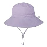 Wamvp Baby Hut Kinder Baumwoll Mütze Sonnenhut UV Schutz Babymütze Jungen Mädchen Sommer Kappe Kordelzug Verstellbar