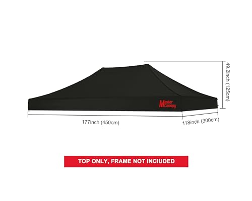 Image of MASTERCANOPY 10x15 Replacement Pop Up Canopy Top for Kingkong Frame Black