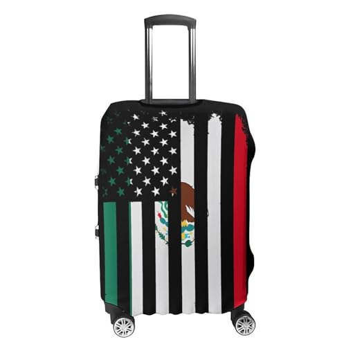 Mexico U.S.A. Friendship Flag Travel Luggage Cover for Suitcase 19-32 Inches Elastic Washable Baggage Protector4
