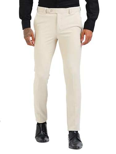 Image of Mc Henry Men's Techno Flex 2inch-Waist Expandable Wrinkle Free Slim Fit 4 Way Lycra for Elite and Luxurious Formal /Casual Trousers