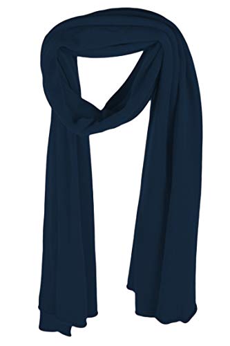 Love Cashmere Women's 100% Cashmere Wrap Scarf - Navy Blue - hand made in Scotland2