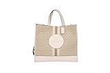 COACH Women's Dempsey Tote 40 In Signature Jacquard With Patch (Light Khaki - Chalk)