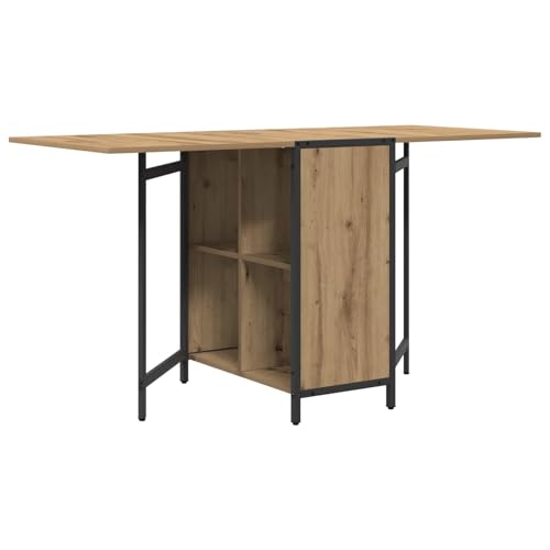 Table de salle à manger pour petit espace en bois d'ingénierie chêne - 2