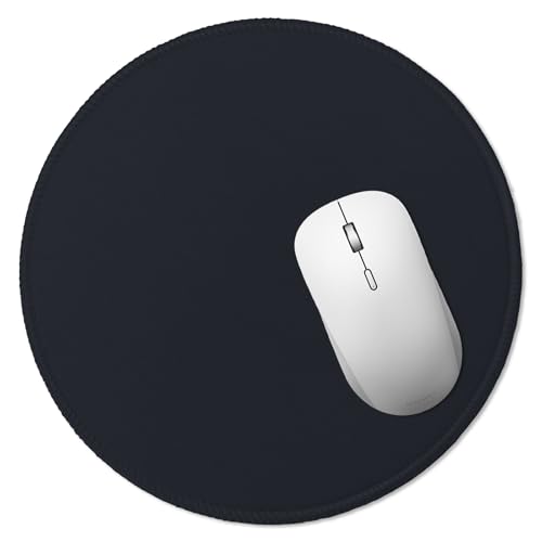 Round Mouse Pad, Non-Slip Rubber Base Mousepad with Stitched...