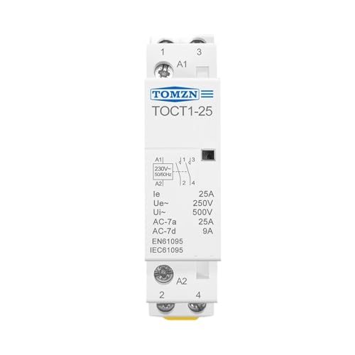Contacteur modulaire 25A 2NC TOCT1 pour rail Din en 230V domestique