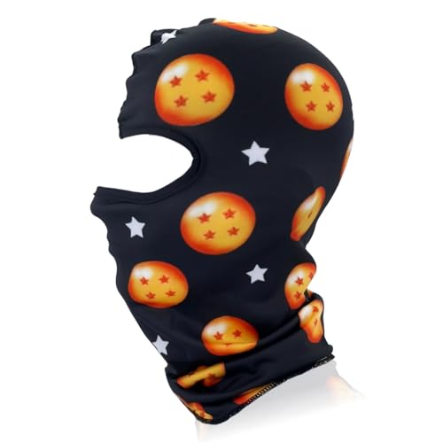 Anime Balaclava Ski Mask Breathable Windproof Face Cover with UV Protection for Men Women Motorcycle Running Cycling All-Season (Black Stars)