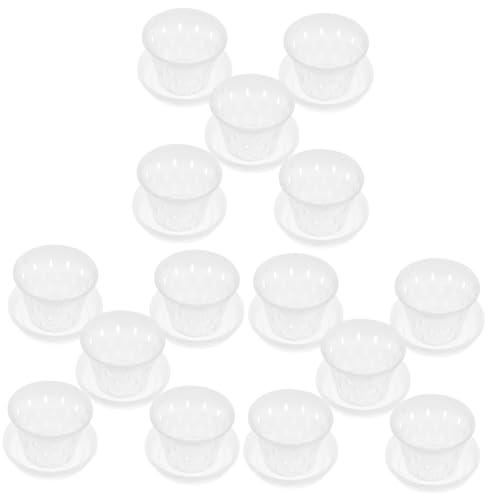 POPETPOP 15 Juegos Maceta de orquídeas Transparente Maceta para orquídeas tiestos para Plantas Interior Estera estofado Tazas de plástico para Plantar macetas para Plantas Reutilizable
