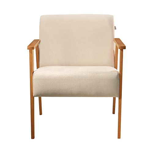 Poltrona em Linho Perla Agarb Decor Cor:Linho Bege Claro