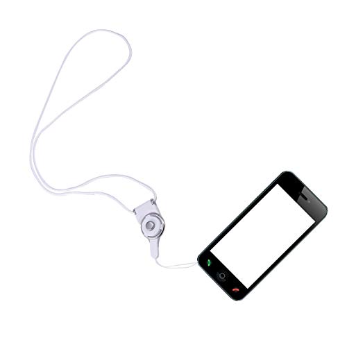 Cordão longo destacável com fivela rotativa de uso duplo (branco)