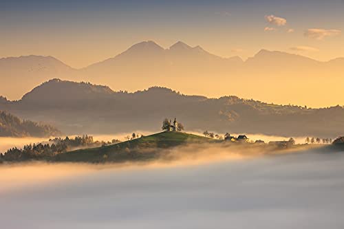 GEBIRGE Fototapete VLIES-400x260 cm (3805A)-Natur Landschaft Wolken Nebel...