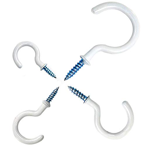 Exclusive Discount 90% Price Candumy Large Size Ceiling Hooks Heavy Duty Screw Hooks 60 Pcs 4 Sizes Vinyl Coated Cup Hooks for Home, Office and Workplace - 1,1-1/4,1-1/2,2(Pack of 60)