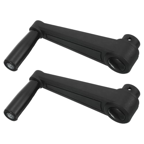 Image of uxcell 2Pcs 14x157mm (Dia x L) Revolving Handwheel Machine Handle, Universal Lathe Crank Grip Replacement for Industry Lathe Milling Grinding Machine, Black (Square Hole)