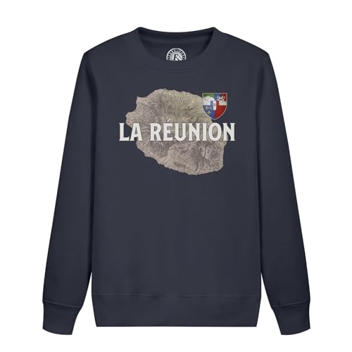 Sweatshirt enfant La Réunion 974 avec carte ancienne de l'île de France