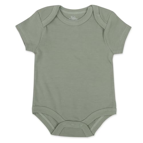 Baby Essentials Unisex Baby Boys and Girls Solid Color 6 Piece Bodysuit Set4