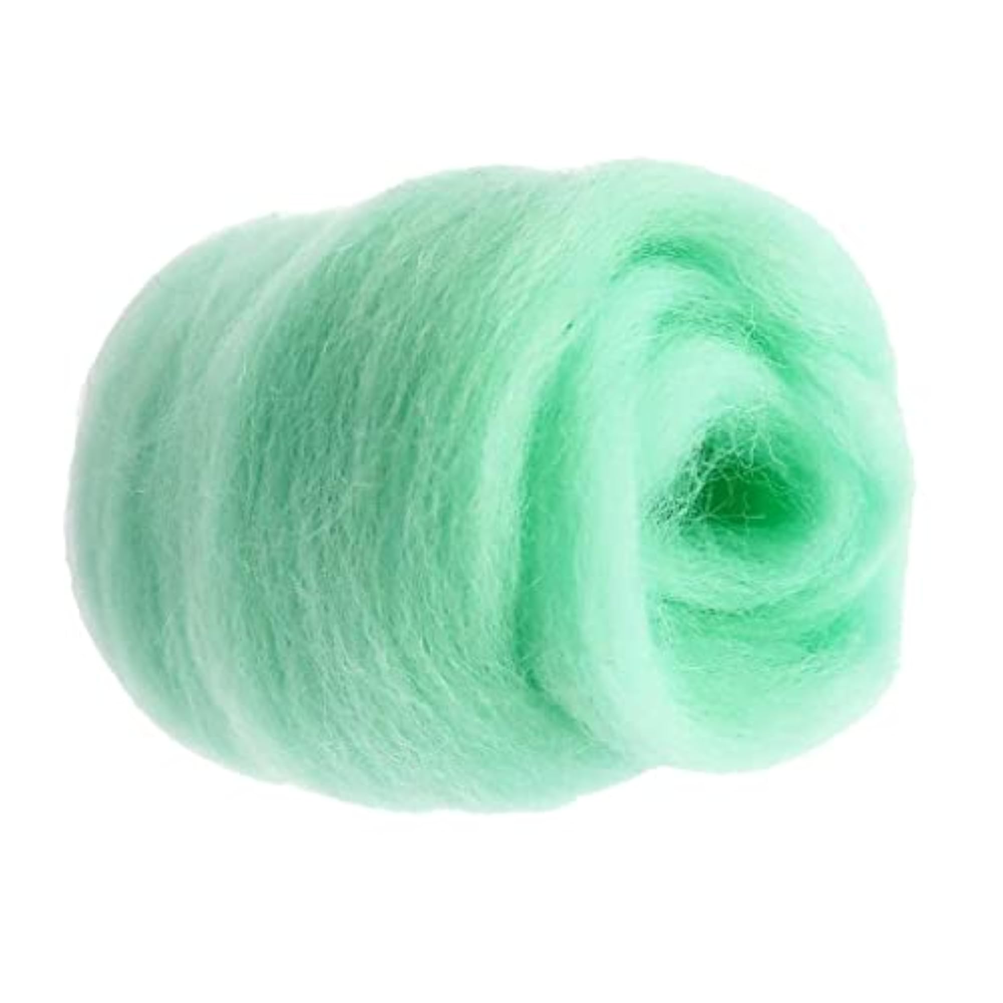 Handmade Wool Top Fibre Roving for Needle Felting, Light Green