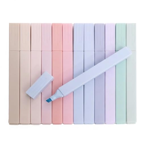 12 Pcs Bible Highlighters, Soft Chisel Tip Pastel Ink No Bleed Eye Friendly Square Grip Design, Planner Pens Bible Study Note Taking Journaling Reading Marking Stationary Aesthetic Use