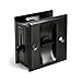 HOMOTEK Privacy Sliding Door Lock with Pull - Replace Old Or Damaged Pocket Door Locks Hardware Quickly and Easily, 2-3/4?x2-1/2?, for 1-3/8? Thickness Door, Black