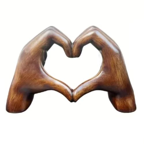 Sctecoau Escultura de Gesto de Corazón Estatua de Gesto de Mano Escultura de Corazón de Resina Adorno Amantes Accesorio de Decoración de Mesa de Comedor