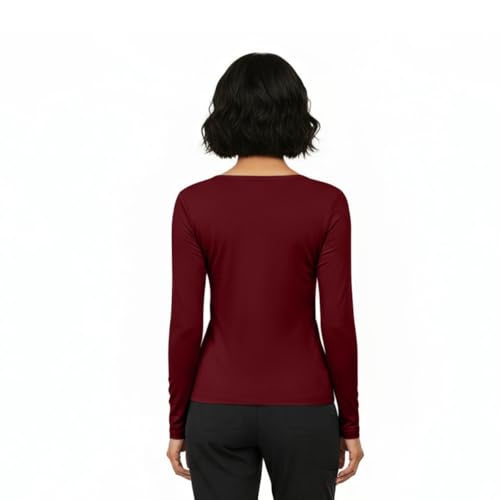 Image of Natural Uniforms Women's Long Sleeve Underscrub T-Shirt - Cotton Blend Scrub Base Layer for Nurses & Medical Professionals