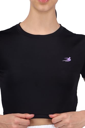 Image of Amazon Brand - INKAST Women Solid Fitted T-Shirt | Active Wear Crop Tops | Casual Sport Wear | Gym | Training | Running | Workout | Crew Neck