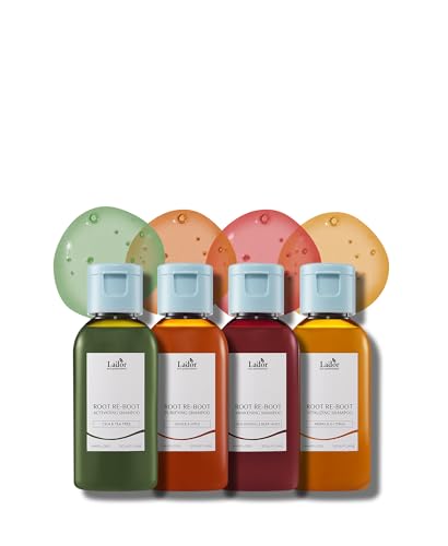 La'dor Root Re-boot Hair Loss Relief Shampoo Travel & Trial Kit - Comprehensive Korean Haircare Solution for All Scalp Types (1.7oz x 4)