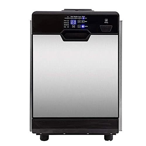 Ice Cube Maker Stainless Steel Machine Countertop, Portable Automatic for Home/Bar/Party Silver, Quick Ice Making
