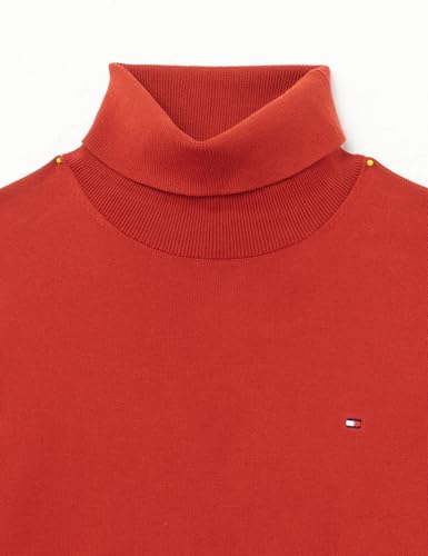 Tommy Hilfiger Damen Pullover mit Rollkragen, Rot (Dark Magma), XXS – Ansicht 2