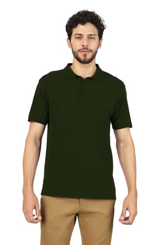 Image of Men's Regular Fit Polo Collar Half Sleeve T-Shirt Cotton Blend Polo T-Shirt Comfortable Lightweight Plain T-Shirt