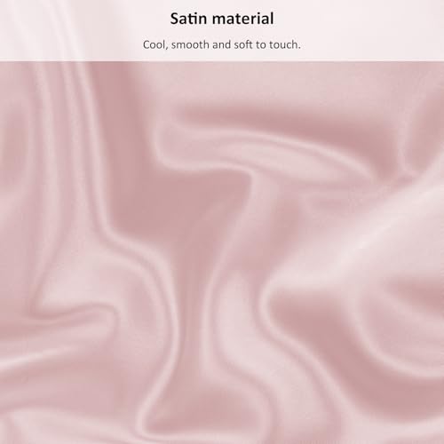 Lirex Satin Fitted Sheet, Luxurious Silky Smooth Polyester Bedding Soft Deep Pocket Bed Sheets Mattress Cover, Twin XL, Light Pink - Image 4