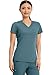 Med Couture Women's V-Neck Scrub Top, Modern Fit Tuck-in Top with Stretchy Rib-Knit Shoulders and Chest Pocket - MC7448, S, B