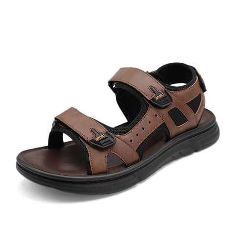 Image of Finishing & Sewing Men's Sport Sandals with Adjustable Straps, Comfort Outdoor Athletic Walking Summer Sandals