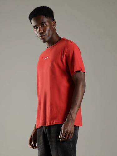 Image of Solid Relaxed Fit Cotton T-Shirt
