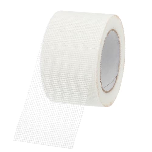 PATIKIL Cinta De Malla Para Reparación De Drywall, 3 Pulgadas X 98 Pies Parche De Reparación De Fibra De Vidrio Autoadhesivo Cinta Para Juntas De Pared Seca 13 Malla Parchees, Blanco