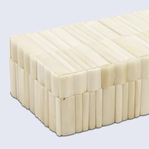 Image of Handicrafts Home Decorative Box - Handmade Jewelry Organizer Box with Lid - Keepsake Box for Home Decor, Jewelry, Accessories, Collectibles - Modern Wooden Storage Box - Stem, 10X4.5X2.5 inch