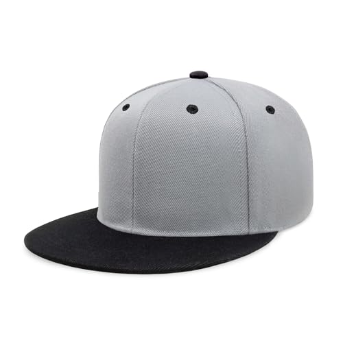 Image of CHOK.LIDS Flat Bill Visor Classic Snapback Hat Blank Adjustable Brim High Top End Trendy Color Style Plain Tone Baseball Cap