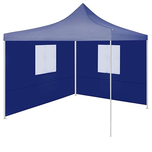 Tente de fête pliante 2x2 m bleue avec 2 parois latérales pour camping et jardin