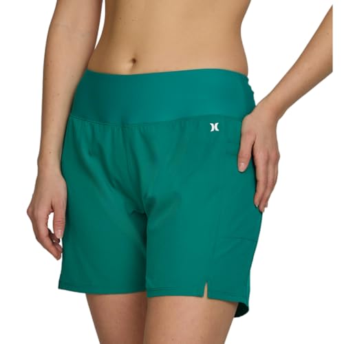 Image of Hurley 5 inch /7 inch High Waisted Swim Shorts Women, Board Shorts with Pockets & Inner Liner, Quick Dry Swim Trunk, UPF 50+