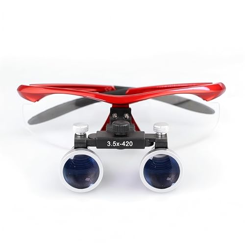 Dental Surgical Loupe 3.5x Working Distance 360-460mm Burgundy Sport Frame