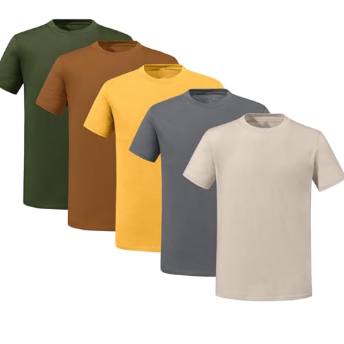 Lot de 5 t-shirts col rond homme en coton pour un style casual au quotidien