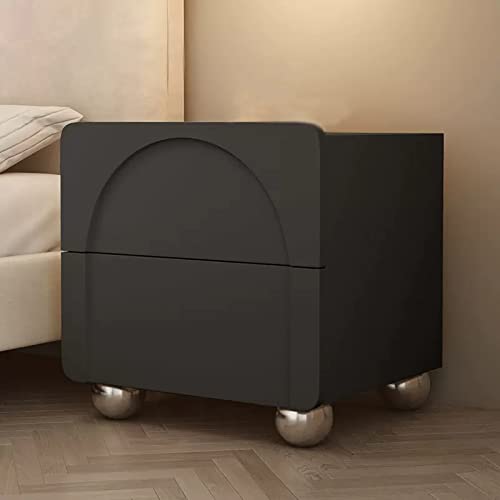 Table de chevet moderne noire, meuble de chambre tendance 48cm