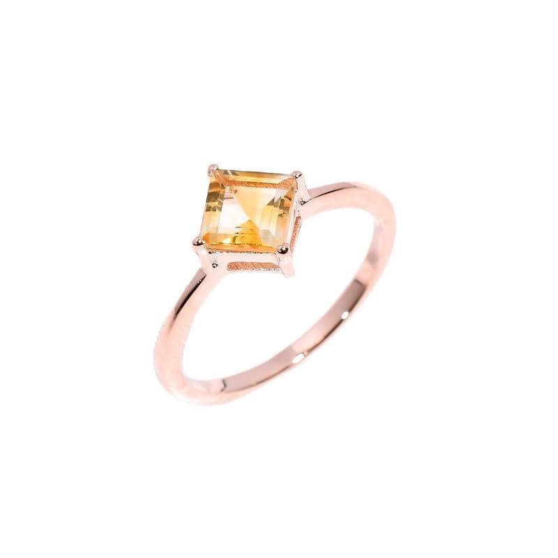 Bague en argent 925 et citrine naturelle éclatante pour une élégance intemporelle au quotidien