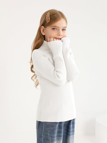 Girls Sweaters Kids Long Sleeve Turtleneck Pullover Jumper Tops3