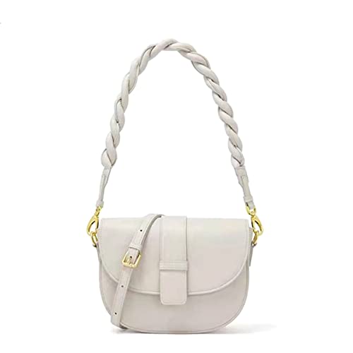 YXBQueen Purses for Women Satchel Bags Designer Crossbody Bags Saddle Purse White Shoulder Handbags with Two Straps