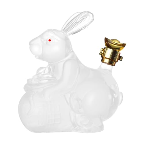 Fenteer 750ml Whisky Decanter Rabbit Shaped Wine Bottle Practical Drink Dispenser Multifunctional for Whisky Lovers Gifts Party Hotel